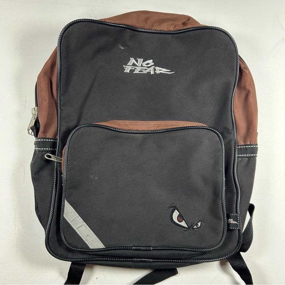Vintage No Fear Backpack 1990's Skater Punk Grunge Embroidered RARE